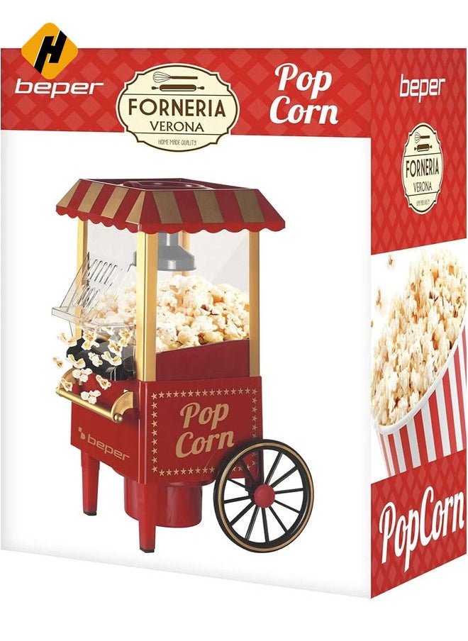 HuHa - Retro Popcorn Machine – Red/Gold Popcorn Maker with Durable Acrylonitrile Butadiene Styrene (ABS) Construction - Image 1