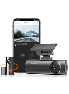 DDPAI Dash Cam Car Front and Back, 1296P + 1080P Dashcam Car Dash Camera Built-in WiFi, Night Vision, Parking Mode, G-Sensor, Loop Recording, N1 Dual