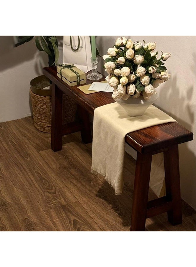 Story Of Candle Wooden bench for indoor and outdoor use, made of premium wood, brown 21.5x45x100 cm - Image 2