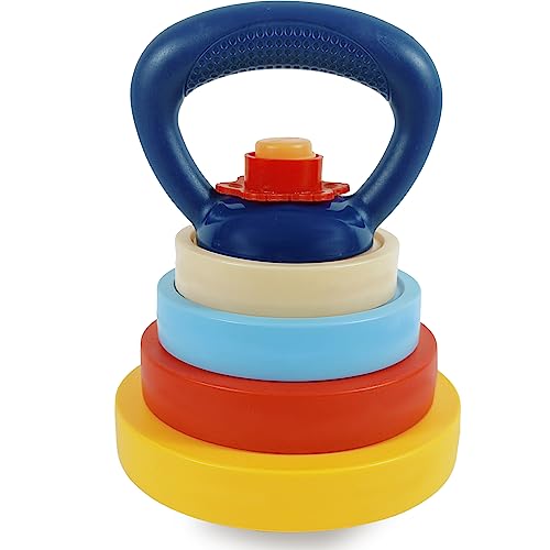 RAINBOW TOYFROG Kids Kettlebell Fun Exercise Equipment and Stacking Toy Weights Toddler Gym Workout Toys and Fitness Games Cool Baby Sports Stuff for Boys and Girls Adjustable Weight - Image 1