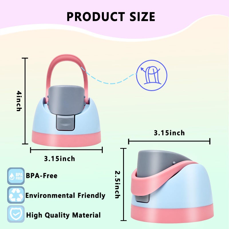 NTIERA Replacement Lid for Owala Freesip,Compatible with Owala Freesip Water Bottle 16oz 24oz 32oz 40oz,Premium Replacement Accessories for Owala Cap,LeakProof,BPA-Free(Bubblegum Sky) - Image 2