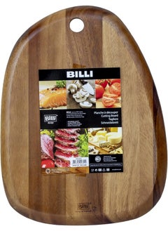 Billi Pebble Shaped Acacia Cutting Board, Serving 38x28 cm (Natural Acacia) Made in Thailand