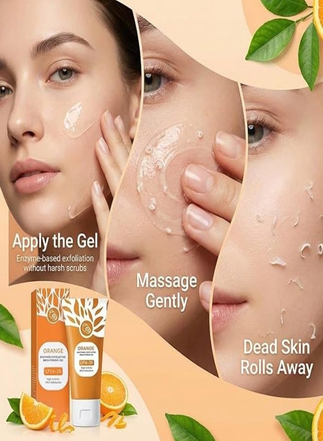 Avaiya Orange Enzymes Exfoliating Gel for Face & Body | Deep Cleansing Moisturizing Facial Exfoliator | Dead Skin Remover | Brightening & Pore Cleansing Scrub for All Skin Types (100g) - Image 3