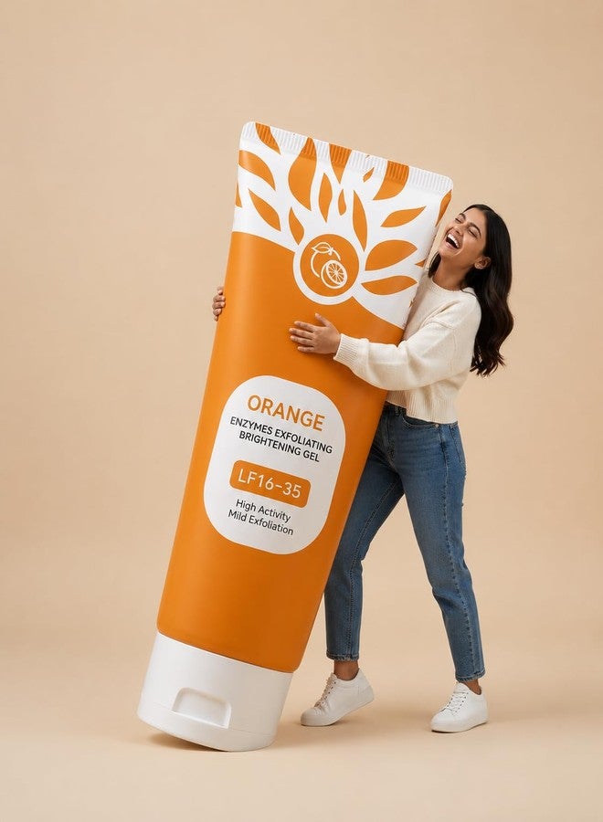 Avaiya Orange Enzymes Exfoliating Gel for Face & Body | Deep Cleansing Moisturizing Facial Exfoliator | Dead Skin Remover | Brightening & Pore Cleansing Scrub for All Skin Types (100g) - Image 4