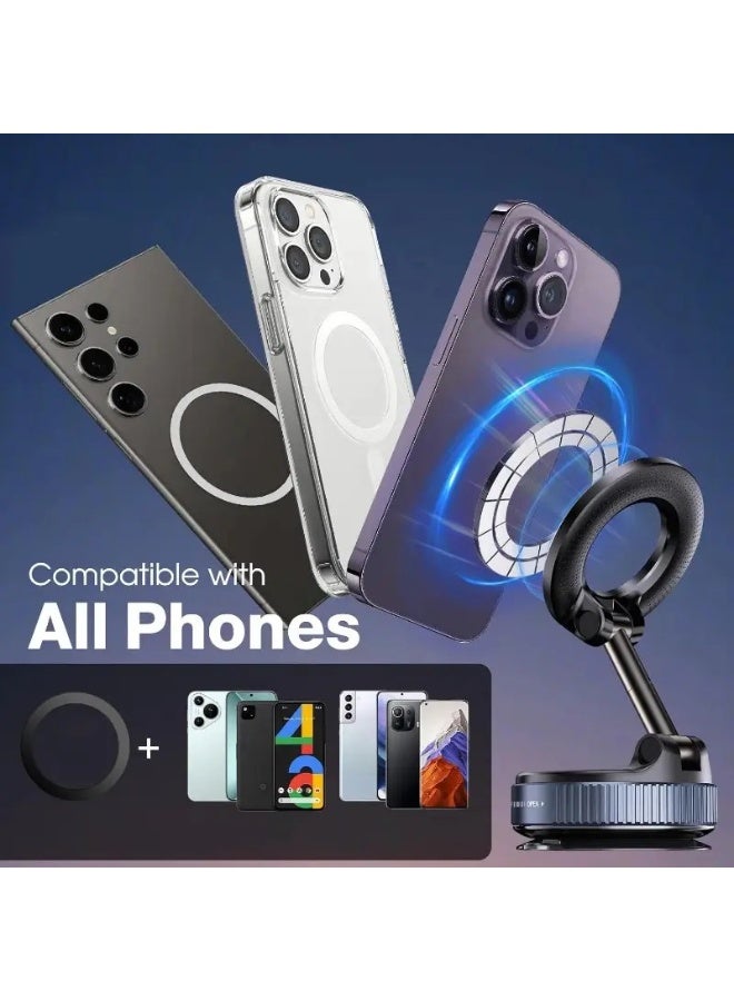 Jeeba حامل هاتف مغناطيسي يدور 360 درجة، قابل للطي والسحب، متوافق مع iPhone 16/15/14/13/12، مادة ABS، حامل حائط، غير مقاوم للماء، مثالي للسيارة/السفر/الصالة الرياضية/المرآة - Image 2