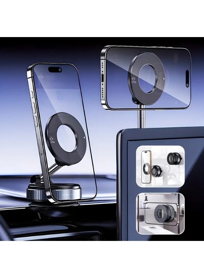 Jeeba حامل هاتف مغناطيسي يدور 360 درجة، قابل للطي والسحب، متوافق مع iPhone 16/15/14/13/12، مادة ABS، حامل حائط، غير مقاوم للماء، مثالي للسيارة/السفر/الصالة الرياضية/المرآة - Image 5