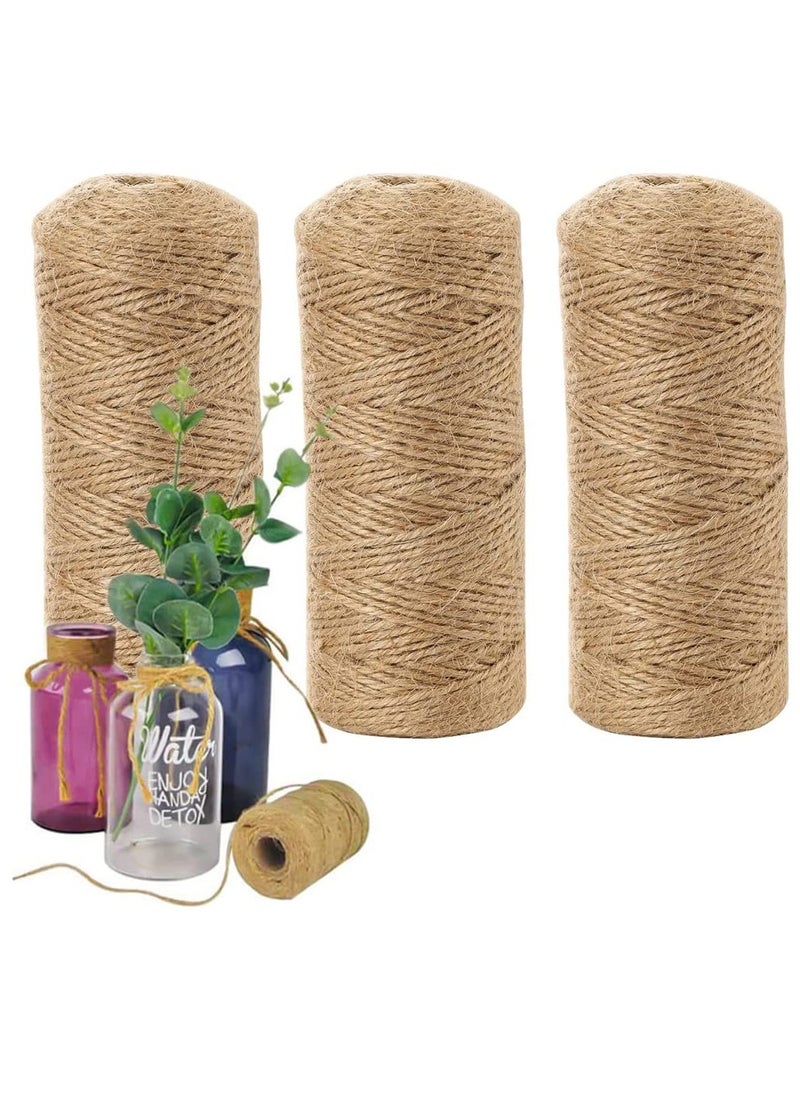 Excefore Jute Twine, 1000Feet 2mm 3Ply Natural Jute String Crafts Twine Long Twine Rope Durable Packing String for Floristry, DIY Crafts, Gift Wrapping, Packing, Gardening and Wedding (Brown)  - Image 1