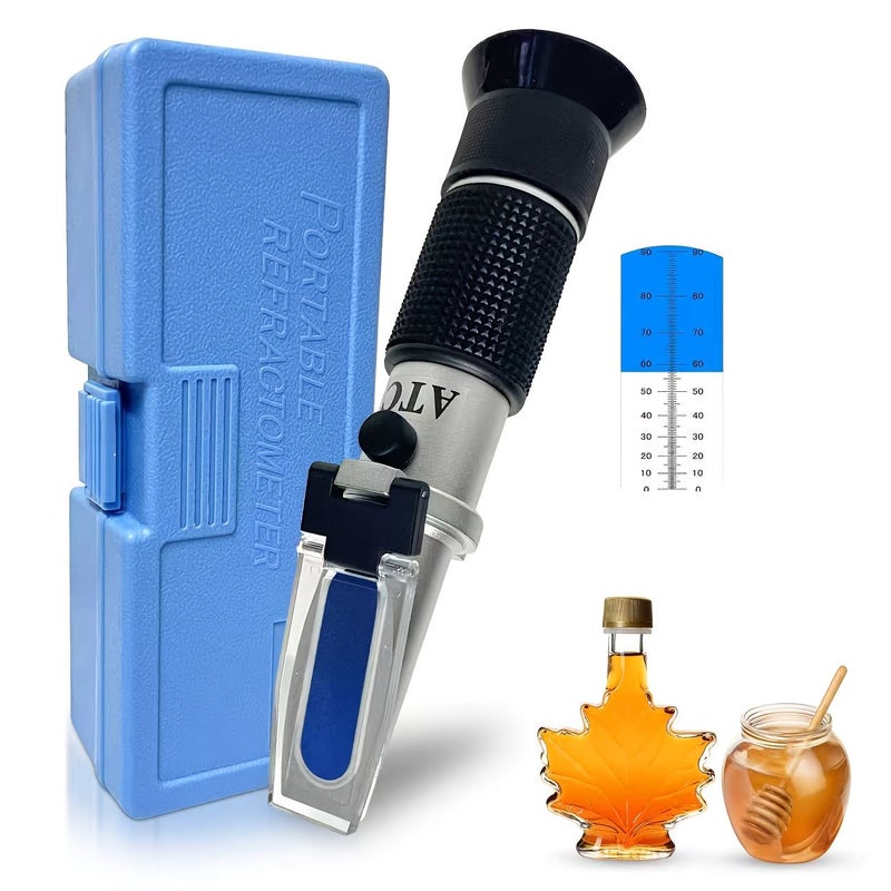 Professional Brix Refractometer Sugar Meter With ATC And Auto Leveling For Honey Maple Syrup Brewing Winemaking Distilling Labs Sugar Content 0-90% - Image 1