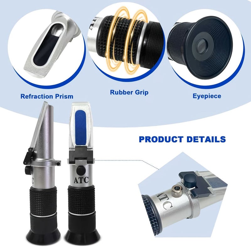 Professional Brix Refractometer Sugar Meter With ATC And Auto Leveling For Honey Maple Syrup Brewing Winemaking Distilling Labs Sugar Content 0-90% - Image 3
