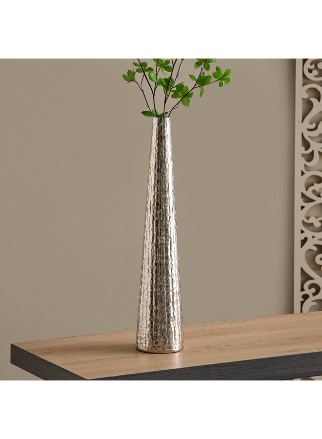 Home Box Ausie Aluminium Sparkle Ribbed Tall Vase 10.5 x 10.5 x 51.5 cm - Image 1