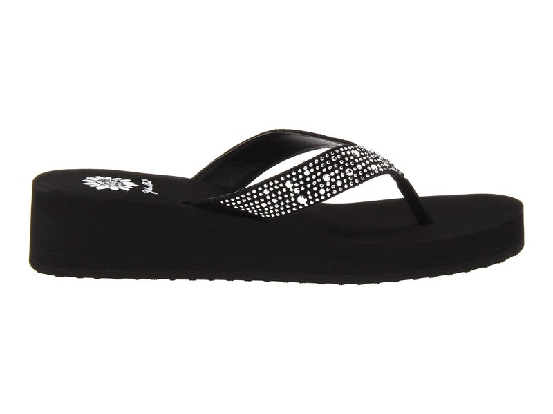 Yellow Box womens Africa Wedge Flip Flop, Black, 7.5 US - Image 3