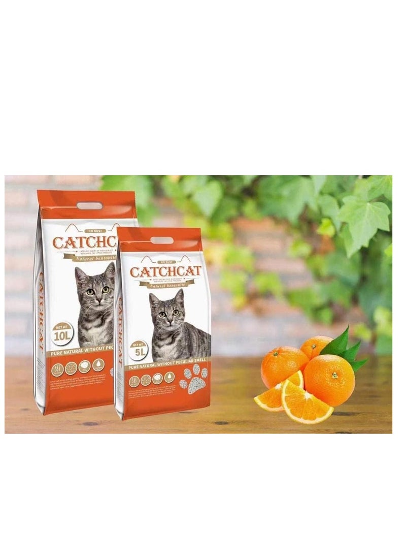 أن ان سي بيتس رمل فضلات القطط برائحة البرتقال، فائق الامتصاص وسريع الجفاف، مكونات طبيعية 100%، خالٍ من الغبار، رمل قطط متكتل، آمن ومريح للقطط الداخلية، 10 لتر - 8 كجم (برتقالي) - Image 1