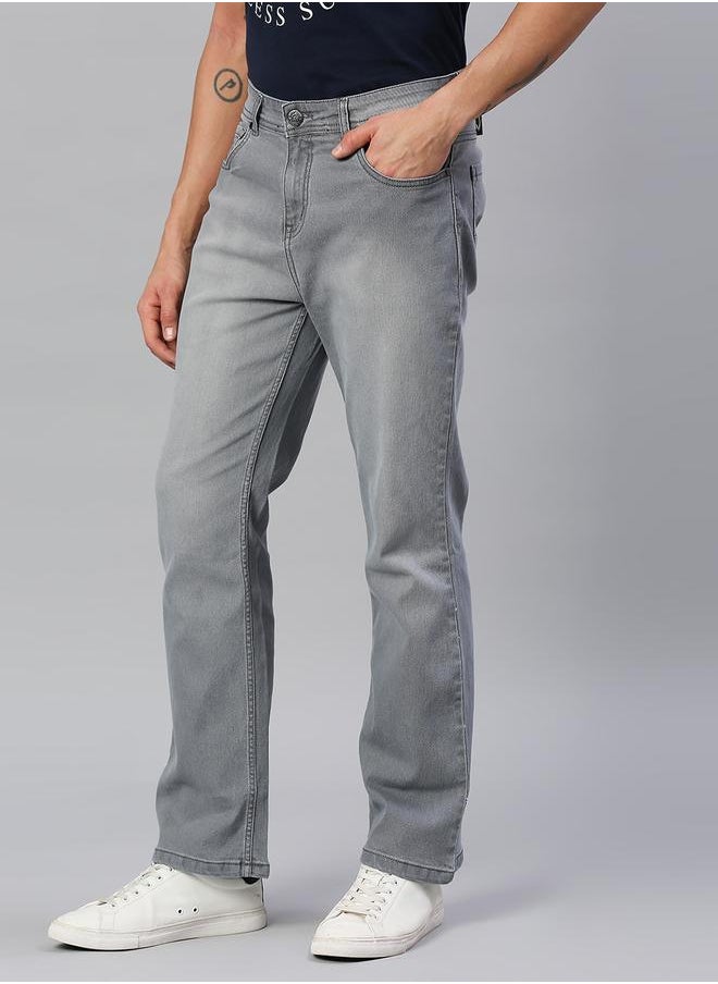 HIGH STAR بنطلون جينز رجالي بقصّة Bootcut باللون الرمادي  - Image 3
