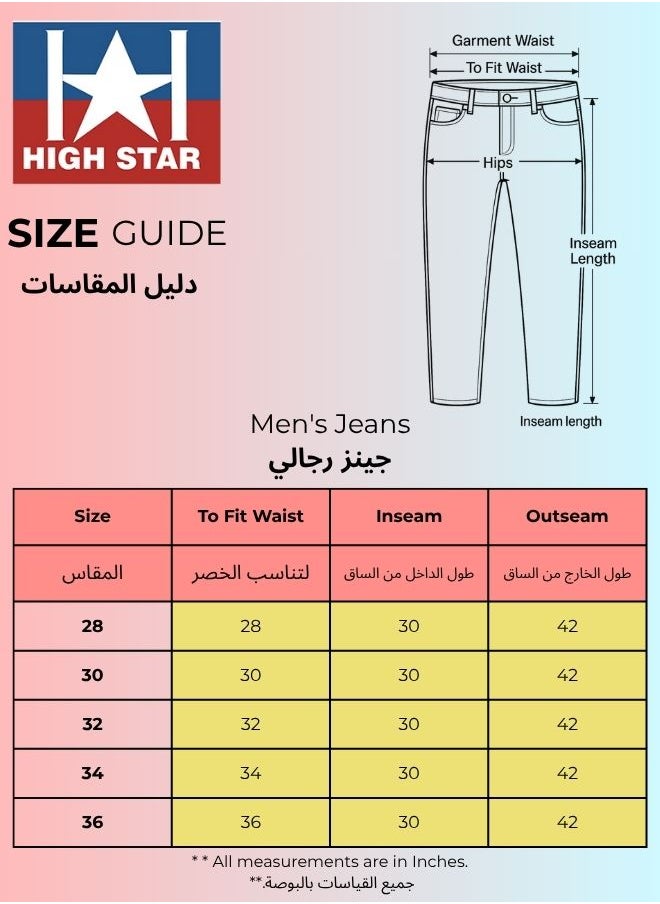 HIGH STAR بنطلون جينز رجالي بقصّة Bootcut باللون الرمادي  - Image 4