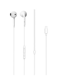 Wired Earphones With MFI Lightning Connector, Stereo and  Comfortable Design, White