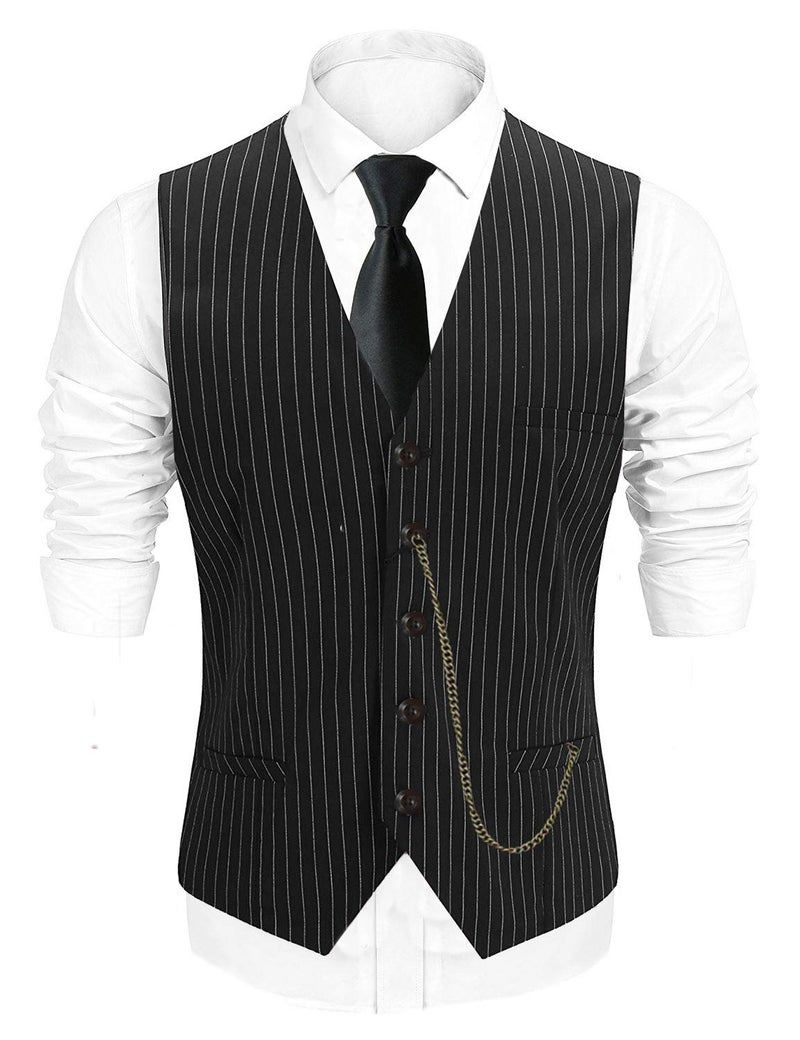 EFORLED Halloween 1920s Mens Costume 2025,Gatsby Gangster Vest,Vintage Pocket Watch,Pre Tied Bow Tie,Tie,TT-XL1 - Image 3