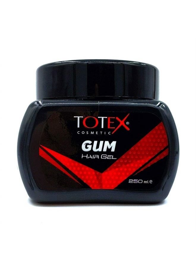 Totex - Hair Styling Gum Gel Gummy New Formula Ultra Strong Edge Control Red Hair Gel (Big Gel 250ml) - Image 1