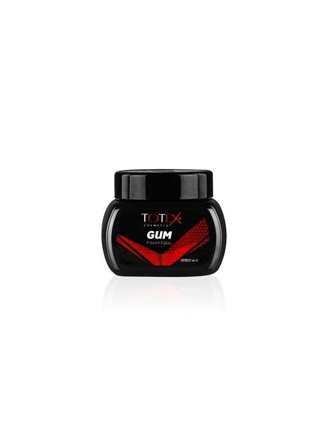 Totex - Hair Styling Gum Gel Gummy New Formula Ultra Strong Edge Control Red Hair Gel (Big Gel 250ml) - Image 1