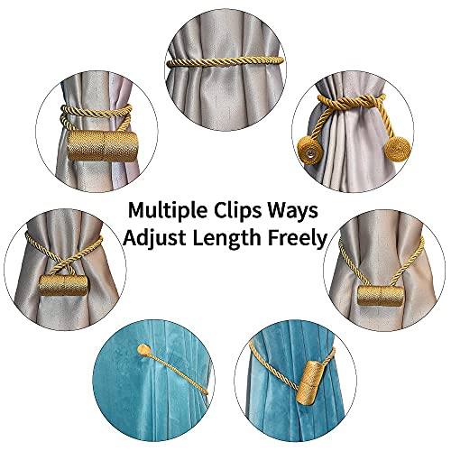 XDerlin 2 Pack Window Magnetic Curtain Tiebacks Holdbacks VS Upgraded 16 Inch Decorrative Outdoor Curtain Tiebacks for Drapery Tie Backs for Home Office Blackout Sheer Curtains(Teal) - Image 4