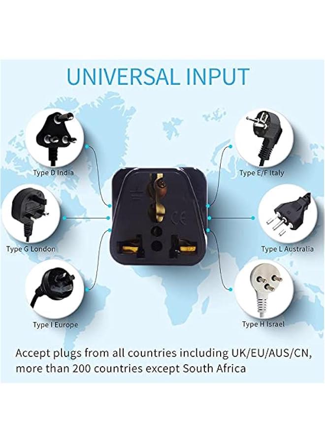 ® 【2-Pack】 USA/Canada/EU/AU to UAE Dubai UK HK Plug Converter, 3-Pin Travel Adapter Plug, Universal Socket Travel Adaptor Converter for Business Trip Holiday Hotel Airport (Black) - Image 2