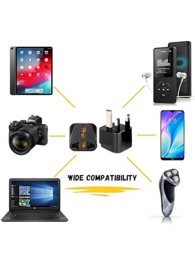 ® 【2-Pack】 USA/Canada/EU/AU to UAE Dubai UK HK Plug Converter, 3-Pin Travel Adapter Plug, Universal Socket Travel Adaptor Converter for Business Trip Holiday Hotel Airport (Black) - Image 5