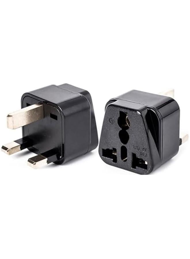 ® 【2-Pack】 USA/Canada/EU/AU to UAE Dubai UK HK Plug Converter, 3-Pin Travel Adapter Plug, Universal Socket Travel Adaptor Converter for Business Trip Holiday Hotel Airport (Black) - Image 1