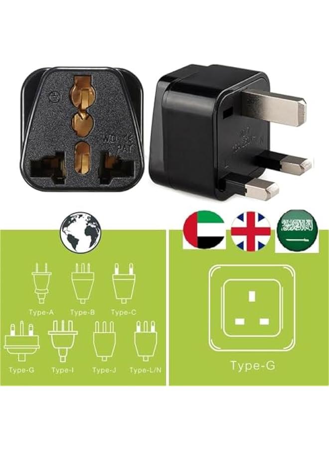® 【2-Pack】 USA/Canada/EU/AU to UAE Dubai UK HK Plug Converter, 3-Pin Travel Adapter Plug, Universal Socket Travel Adaptor Converter for Business Trip Holiday Hotel Airport (Black) - Image 3