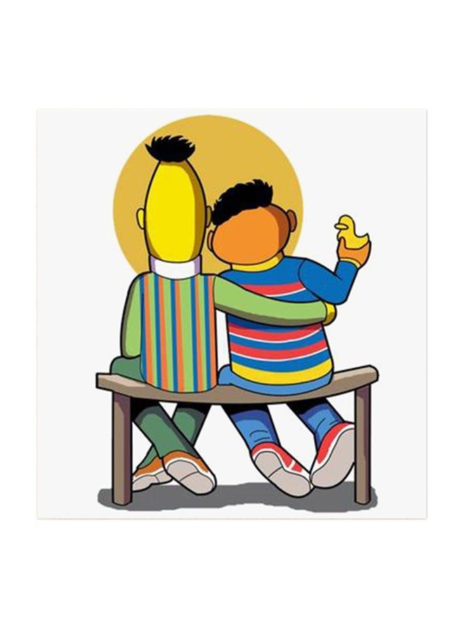 RYN Friends Badr and Aneis MDF Wall Art Multicolour 30x30centimeter - Image 2