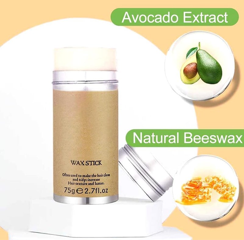 Aternal Hair Fixing Wax Stick Hair Fixer Stick for Women Long Lasting Hair Fixer Care Slick Stick for Hair Nongreasy Styling Hair Stick Wax Hair Pomade Stick Makes Hair Natural Neat and Smooth Hair Fixer Pack of 2 - Image 2