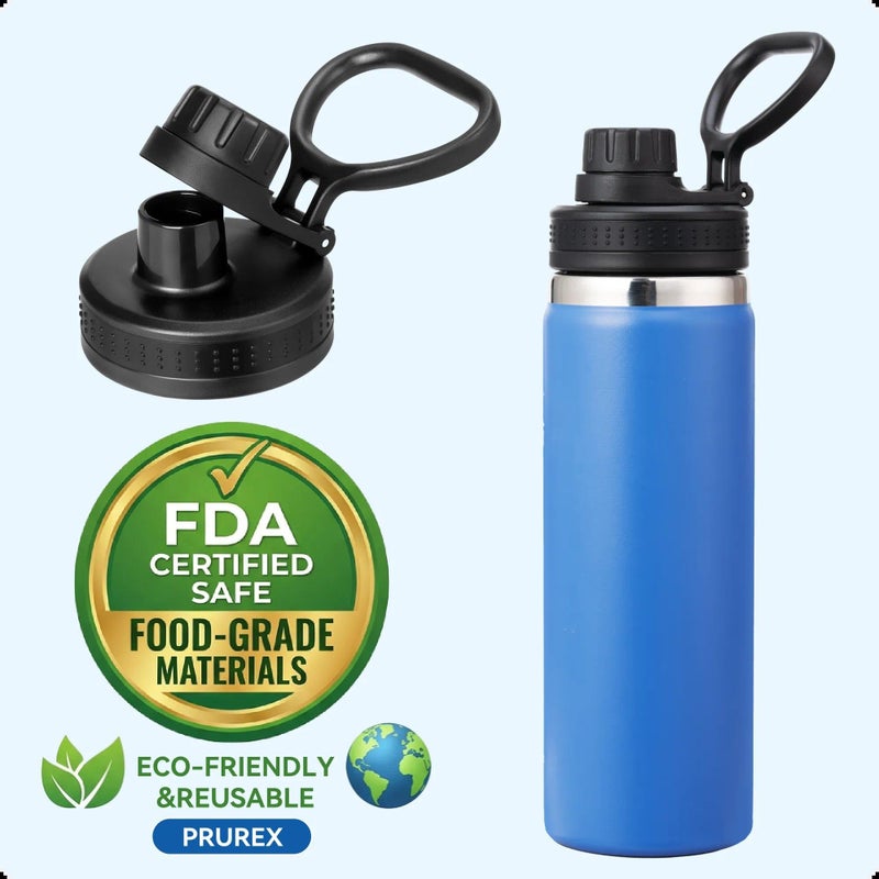 Prurex Spout Lid for Hydro Flask 12 16 18 22 32 40 64oz Wide Mouth Water Bottle,Replacement Lid for Hydroflask,Thermoflas,Iron Flask Wide Mouth Bottles (Black, 2 Pack) - Image 5