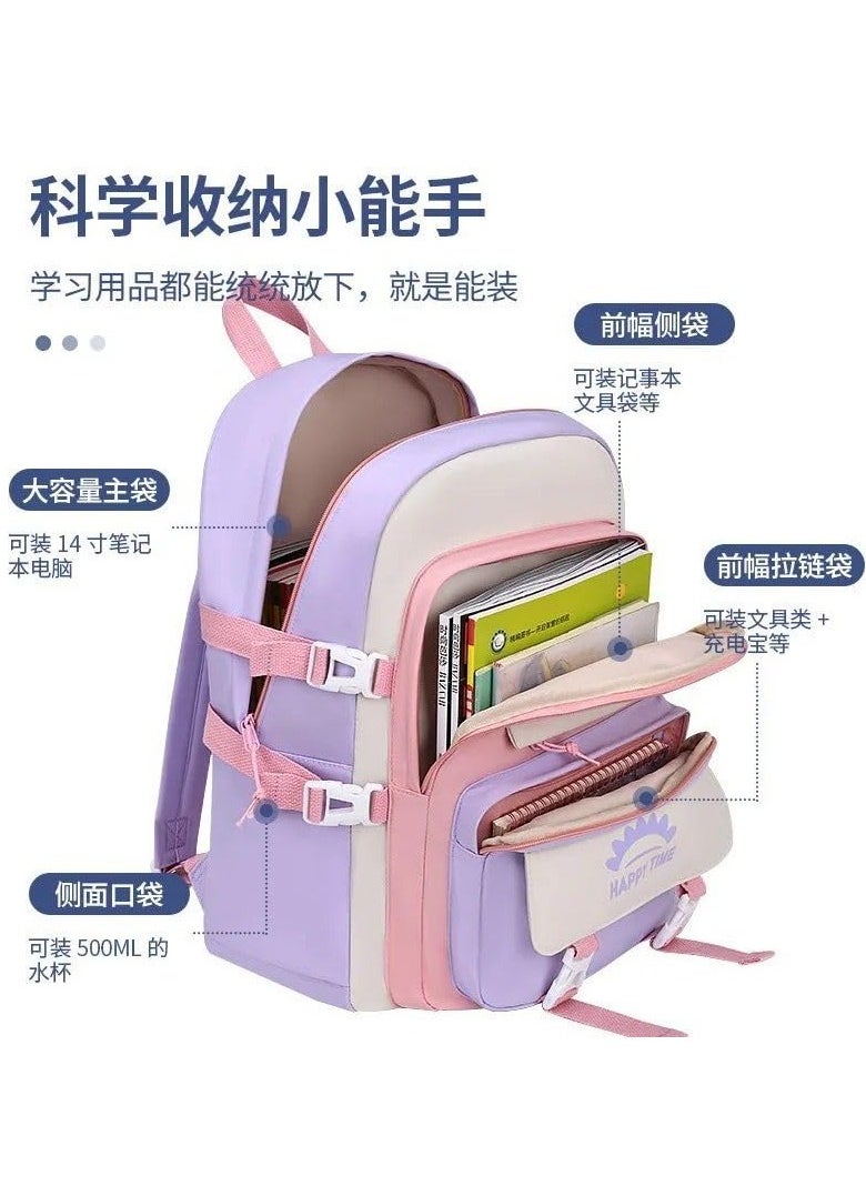 QSHOP - Premium School Backpack Daily Use Laptop Backpack Waterproof Backpack with Plush Pendant Accessories for Teenagers Students Women (42 * 30 * 16cm) - Image 1