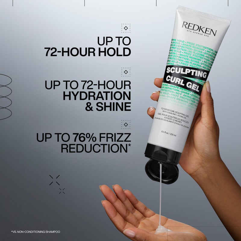 Redken Sculpting Curl Gel - 72-Hour Strong Hold, Crunch-Free & Flake-Free, Helps Tame Frizz - Image 2
