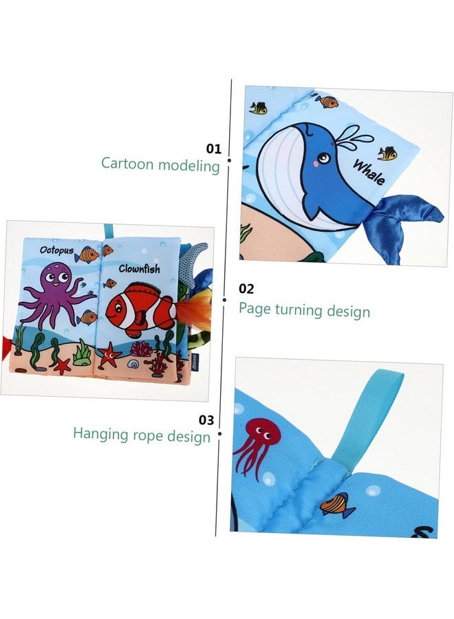 BeFunky Infant Polyester Baby Fabric Book - Months 0-12, Soft 3D Sensory Book with Crinkle Pages, Montessori Learning Toy for Boys & Girls (Ocean), Multicolor - Image 3