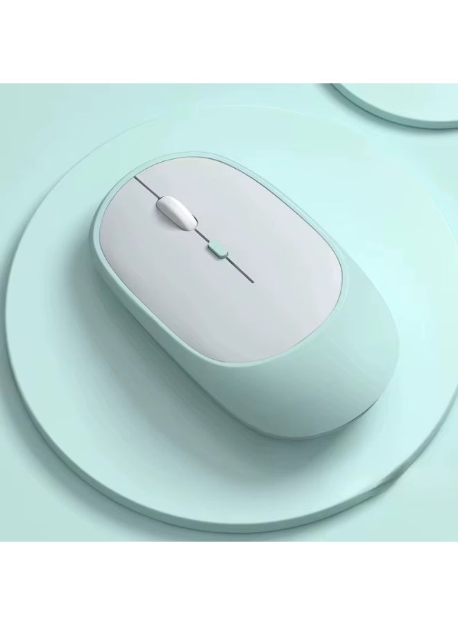 T I G O Wireless Mouse Rechargeable, Dual Mode 2.4G + Bluetooth 5.2, Silent Click Ergonomic Mouse with Type-C Charging, 1600 DPI USB Optical Mouse for Laptop, Desktop, Tablet, MacBook, PC Green - Image 5