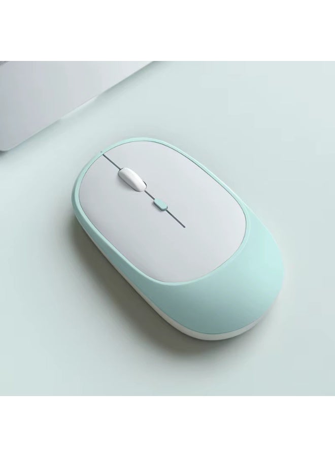 T I G O Wireless Mouse Rechargeable, Dual Mode 2.4G + Bluetooth 5.2, Silent Click Ergonomic Mouse with Type-C Charging, 1600 DPI USB Optical Mouse for Laptop, Desktop, Tablet, MacBook, PC Green - Image 3