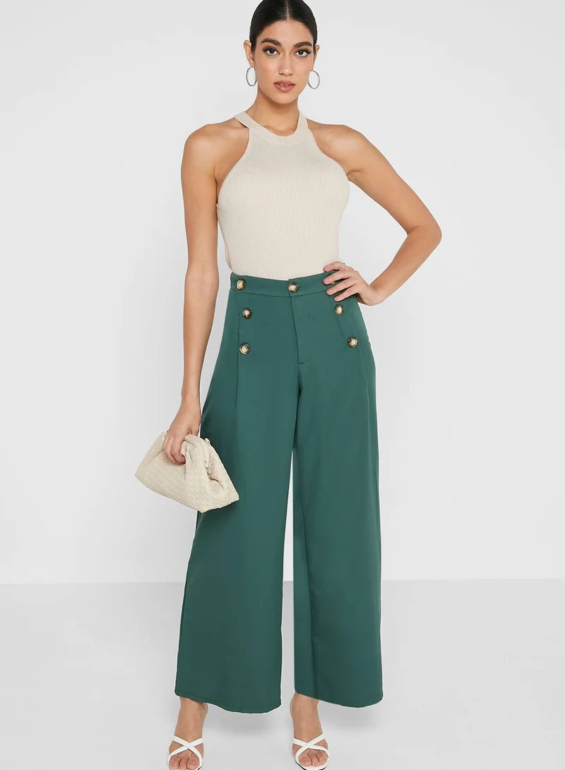 ELLA Buttoned Flared Palazzo