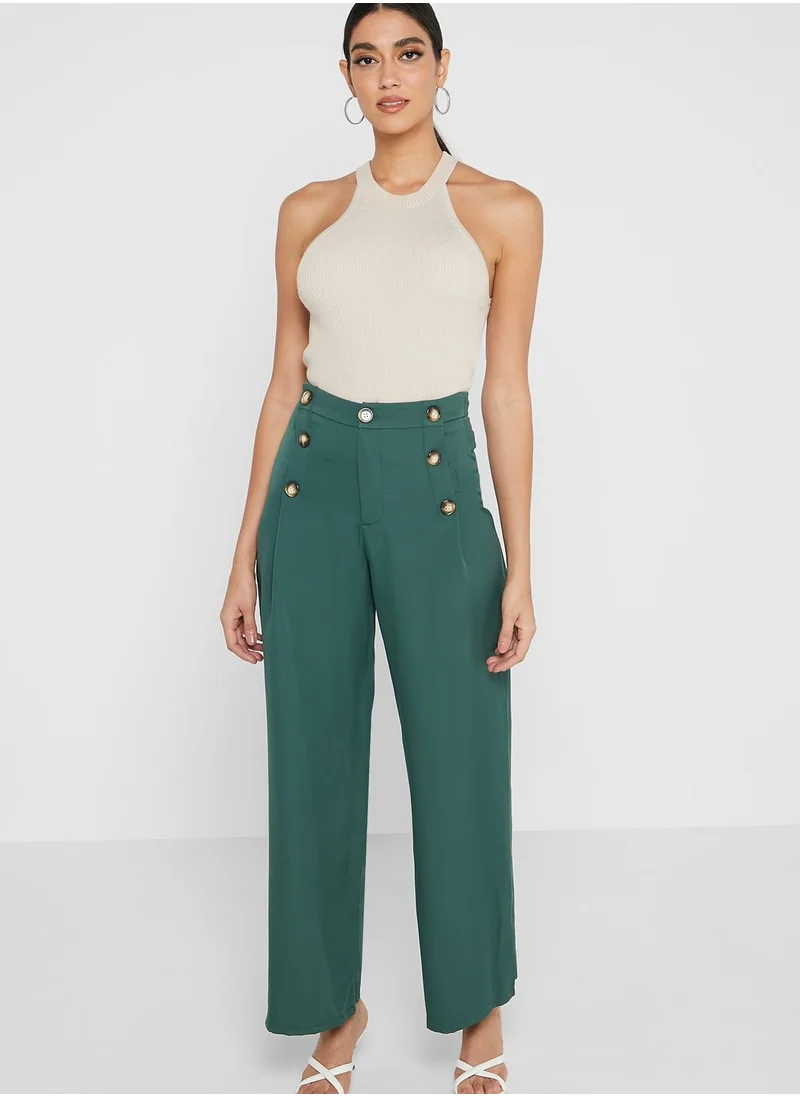 ELLA Buttoned Flared Palazzo