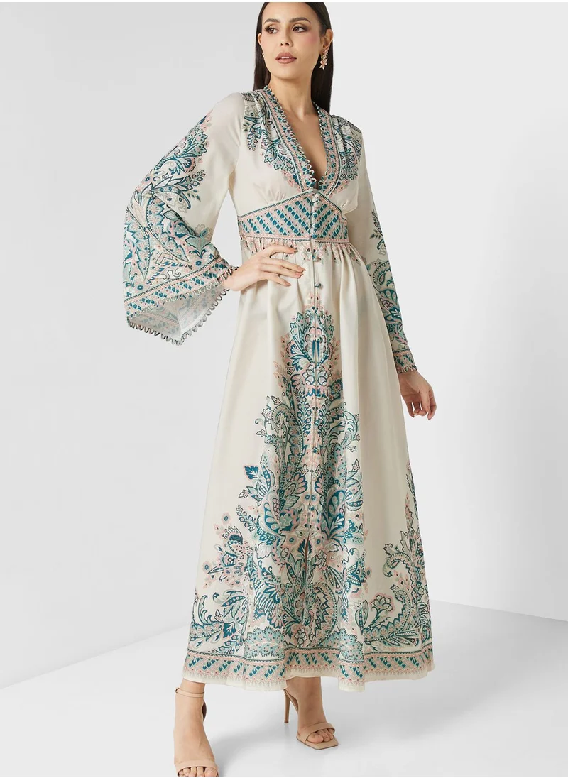 Khizana Abstract Print Dress