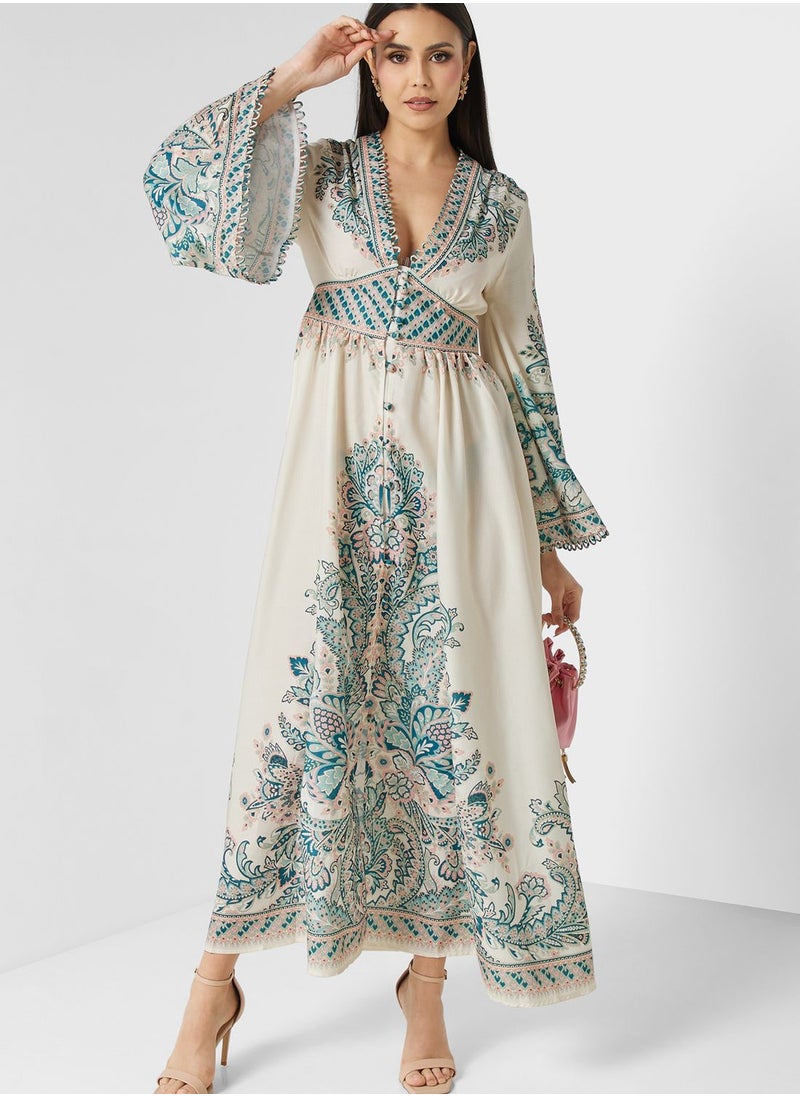 Khizana - Abstract Print Dress - Image 1