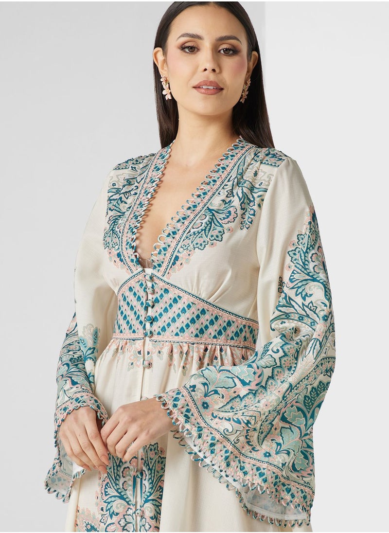 Khizana - Abstract Print Dress - Image 1
