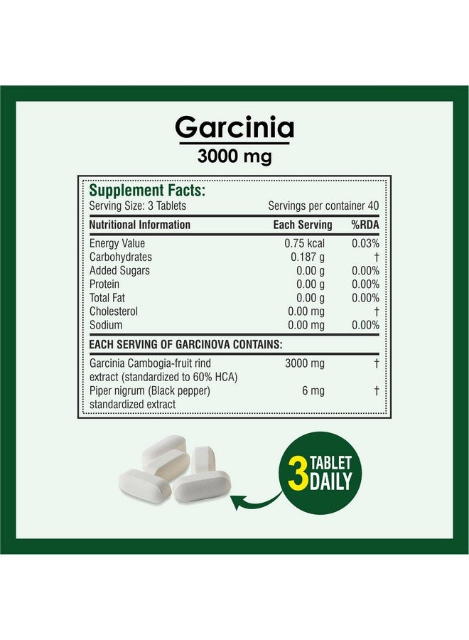 Biotrex Nutraceuticals Garcinia Cambogia 3000mg 60% HCA With 6mg Piperine, Supports Metabolism & Enery Levels, Healthy Weight Management - 120 Tablets - Image 4