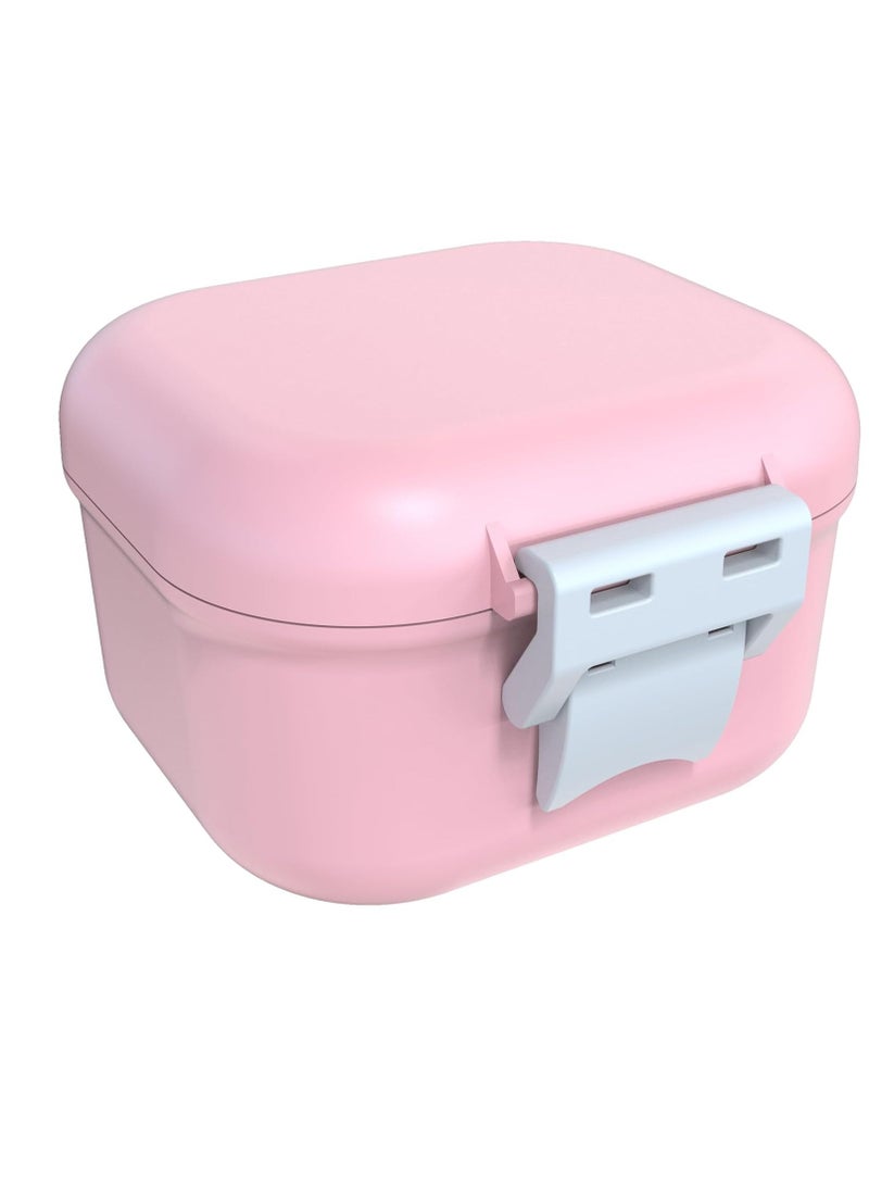 ARGOMAX - ARGOMAX Leak Proof Denture Bath Cup, Portable Soaking Denture Box, Denture Bath Case with Strainer, for Dentures and Braces (Pink + White). - Image 1