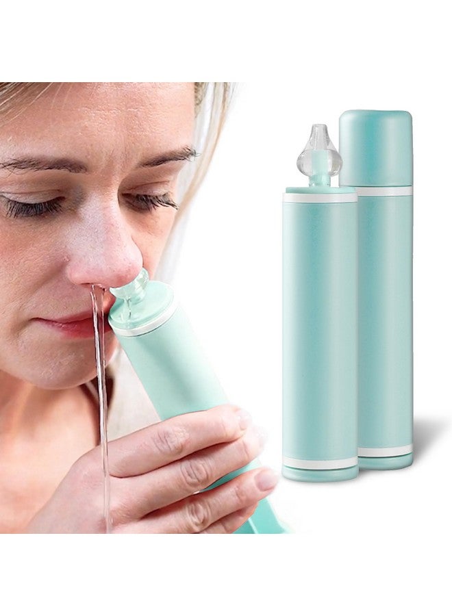 Elfzone Nasal Aspirator for Baby and Adult - 2Pcs - Nose Syringe Cleaner Nose Wash Cleaner Nasal Cleaning for All Age, Portable Manual Nasal Aspiratior with Personal Case, Easy to Use (Blue, Medium) - Image 1