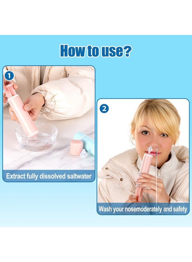 Elfzone Nasal Aspirator for Baby and Adult - 2Pcs - Nose Syringe Cleaner Nose Wash Cleaner Nasal Cleaning for All Age, Portable Manual Nasal Aspiratior with Personal Case, Easy to Use (Blue, Medium) - Image 4