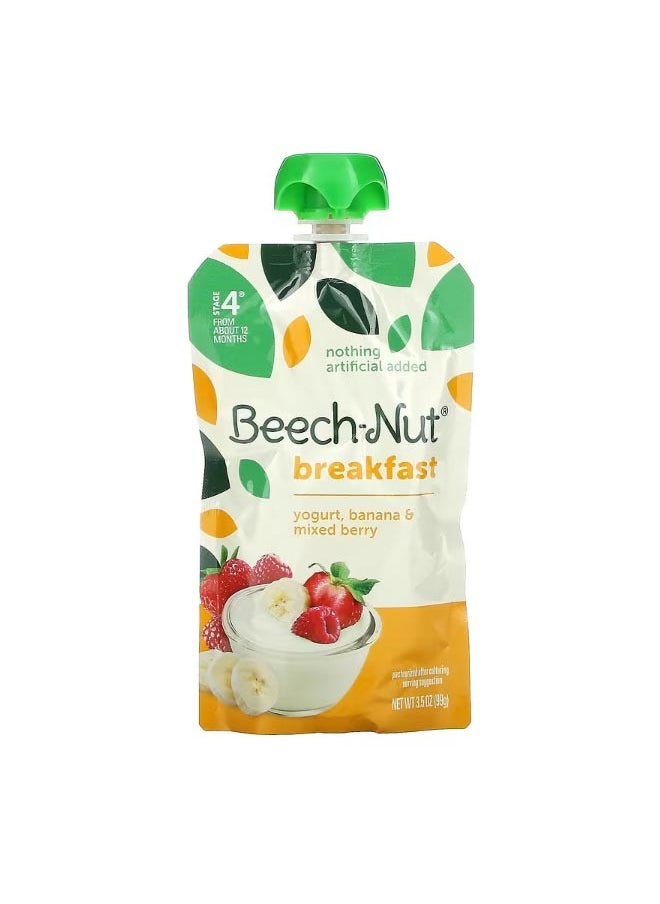 Beech-Nut - Breakfast 12 Months Yogurt Banana And Mixed Berry 12 Pouches 3.5 oz 99 g Each - Image 1