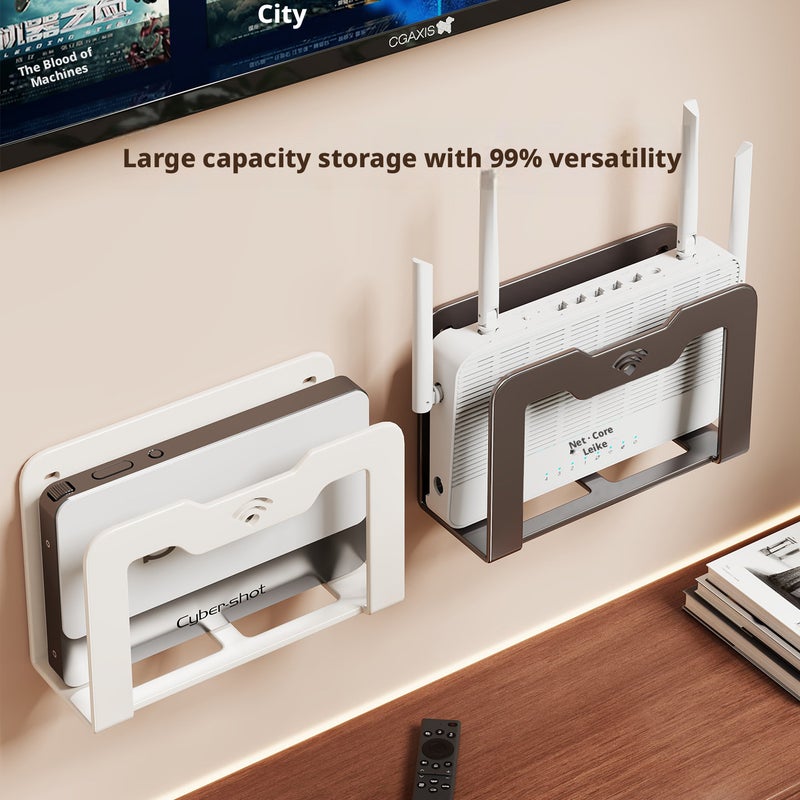 No-Drill Wall Mounted Router Storage Rack for TV Box - Image 4
