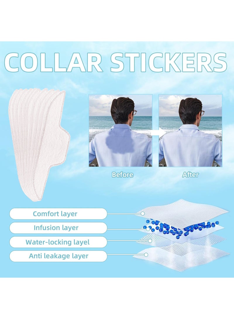Risen 20Pcs Sweat Pads, Sweat Armpit Protection, Sweat Pads for Collar Protectors Shirts, Unflavored Invisible Liner Patches Against Sweat Stain (Disposable Armpit Anti-Sweat Pads 10Pcs, Collar Sweat-absorbing Stickers 10Pcs) - Image 3