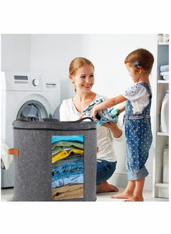 KASTWAVE Storage Box, Hat Box Organizer, with 1 Wood Hook, Foldable Round Travel Hat Boxes, with Dustproof Lid, Stuffed Animal Toy Storage Bin Bag, for Women & Men, 19" D x 17" H  - Image 2