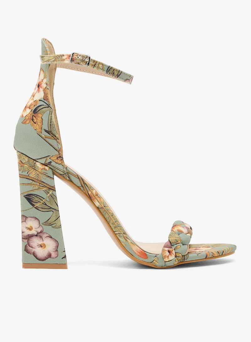 Ankle Strap Mid Heel Sandals