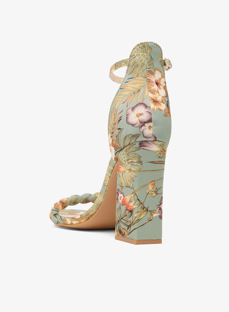 GLAMOROUS Ankle Strap Mid Heel Sandals